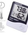HIGROMETRO medidor de temperatura y humedad con reloj digital inteligente (Copy) - Lash Shop Canarias Hygrometers Default Title