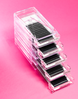 Caja con la bandeja extraíble / palet para extensiones de pestañas - Lash Shop Canarias Gris Oscuro