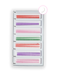 Colores 5D Express Pro Fan 0.07 Volumen - Lash Shop Canarias False Eyelashes MIX 1: Rojo - violeta - rosa - verde