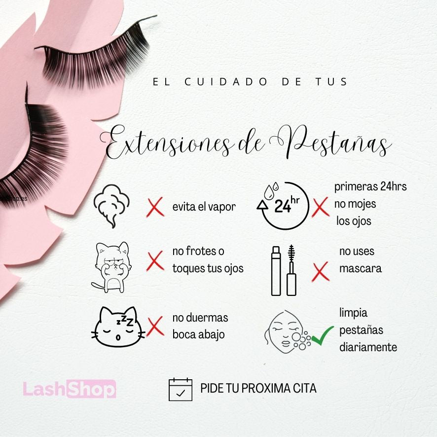 Extensiones de Pestañas - cuidado post-tratamiento - Lash Shop Canarias Default Title