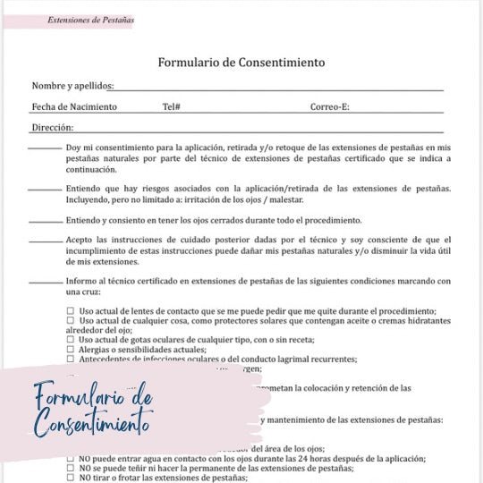 Extensiones de pestañas 📃 Formulario de Consentimiento - Lash Shop Canarias Default Title
