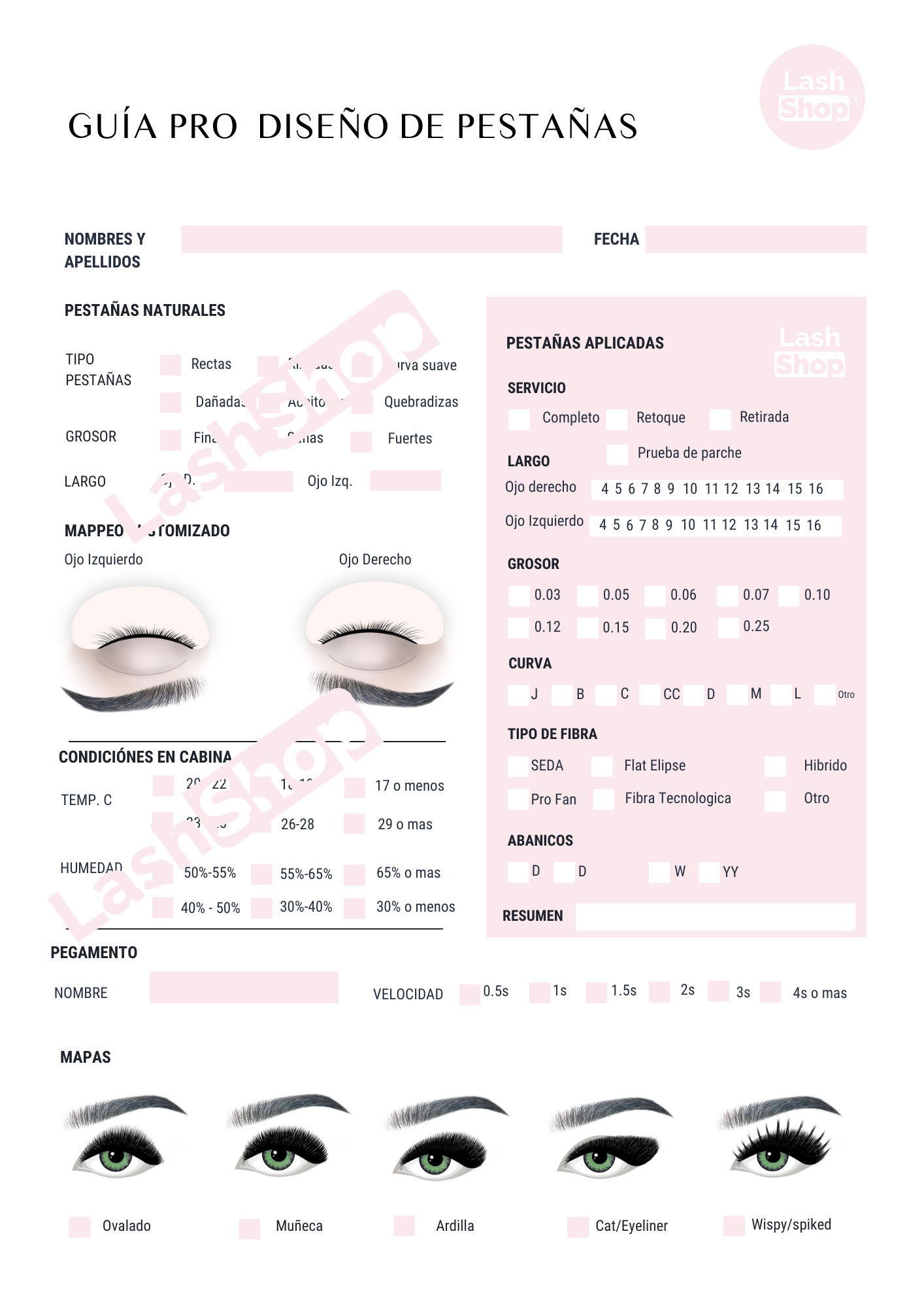 KIT PRO 2 + 1 Analisis Diseño de Mirada con GUIA PRO para extensiones - Lash Shop Canarias