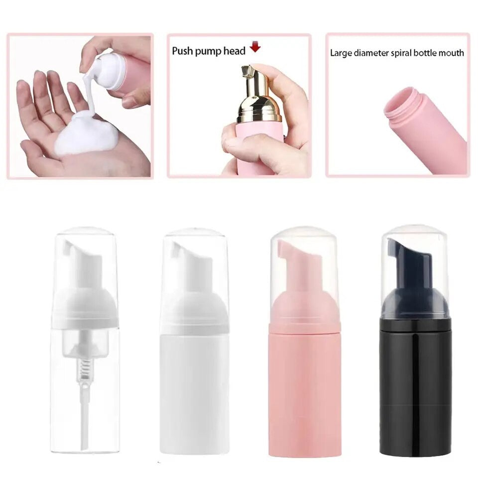 Botella para ESPUMA 50ml / espumadora para champoo de pestañas - Lash Shop Canarias Water Bottles 50ml TRANSPARENTE