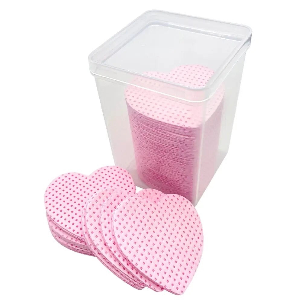 200 Hojas para limpieza de la boquilla de pegamento pestañas - Lash Shop Canarias eyelash extensions materials Rosa Corazón