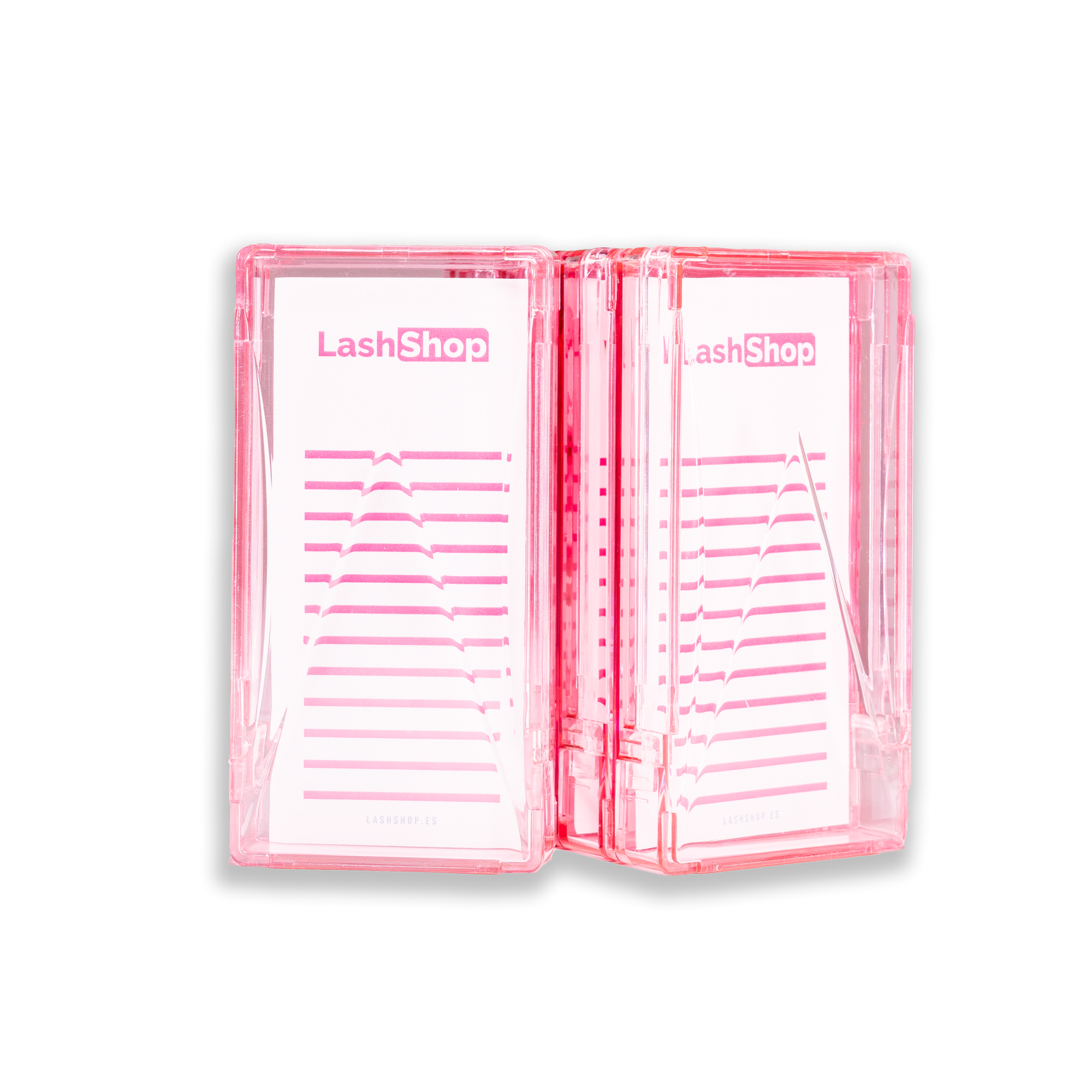 Caja con la bandeja extraíble / palet para extensiones de pestañas - Lash Shop Canarias Rosa
