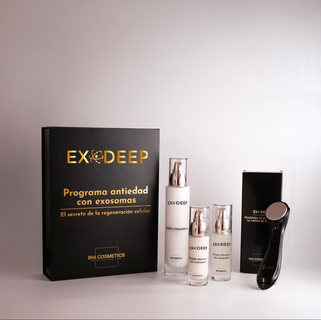 Set completo Exosomas 10% antiedad ExoDeep con caja y dispositivo
