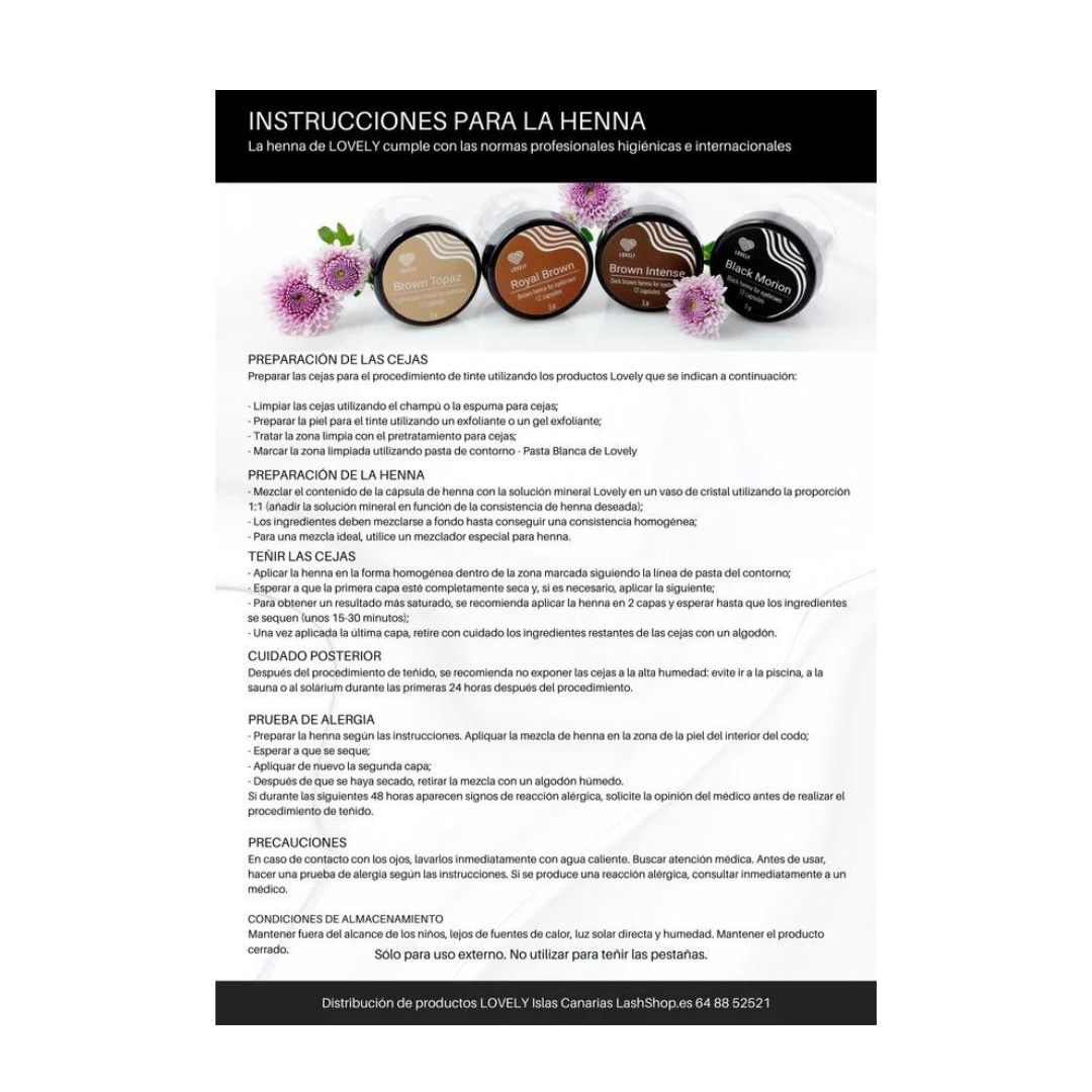 HENNA SACHETS- SOBRES 1g LOVELY - Lash Shop Canarias Henna Brows Accessory 01 Brilliant Light Brown ( Marrón claro )
