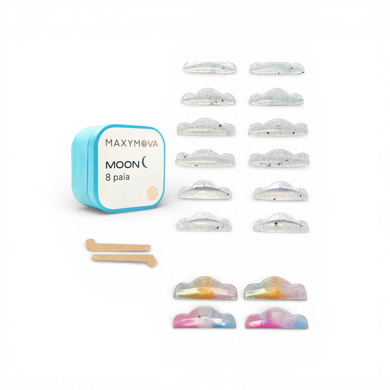 Molde o Bigudi MOON de la marca Maxymova, PARA LIFTING NORMAL O COREANO material de silicona autoadhesivo y de facil limpieza