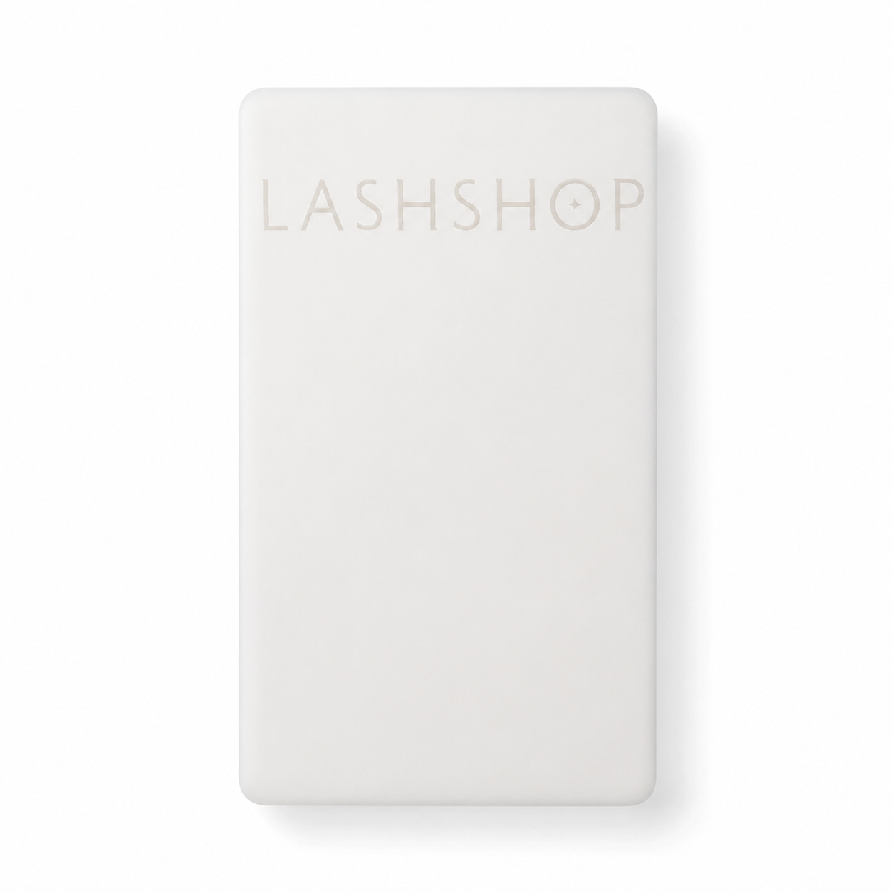 Palet de metacrilato LashShop 9x17cm con letras blancas