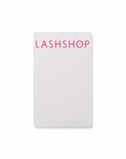 Palet de metacrilato LashShop 9x17cm con letras rosas