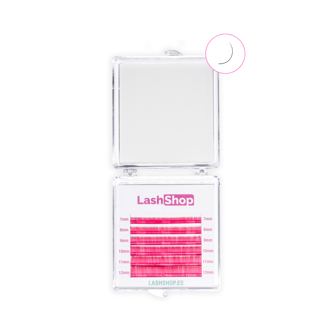 PESTAÑAS de COLOR MAGIC MINI 0.07mm - MIX - Lash Shop Canarias Eyelash extensions Rosa Vibrante