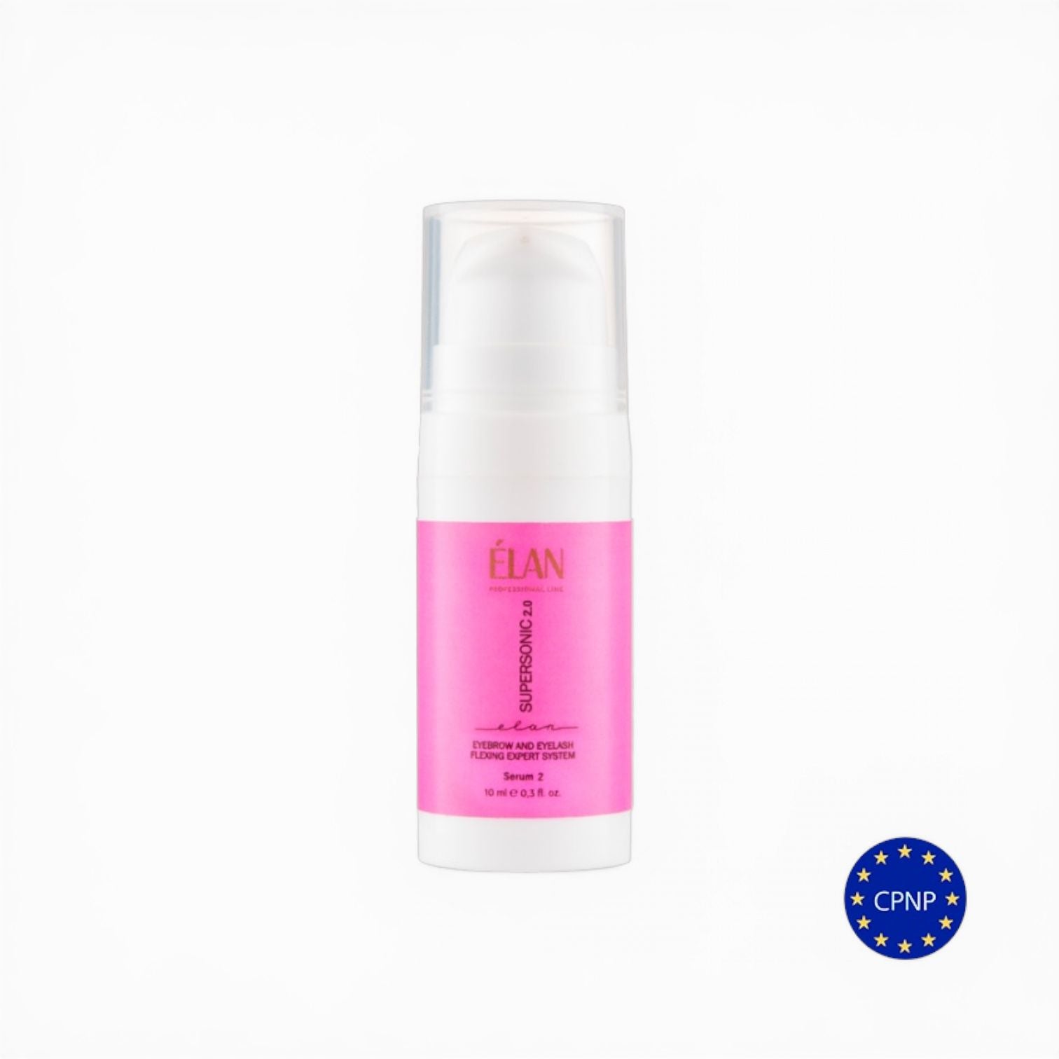 Serum 2 del sistema ÉLAN Supersonic 2.0 para laminación profesional de cejas y pestañas. Solución utilizada en la SEGUNDA etapa del procedimiento.