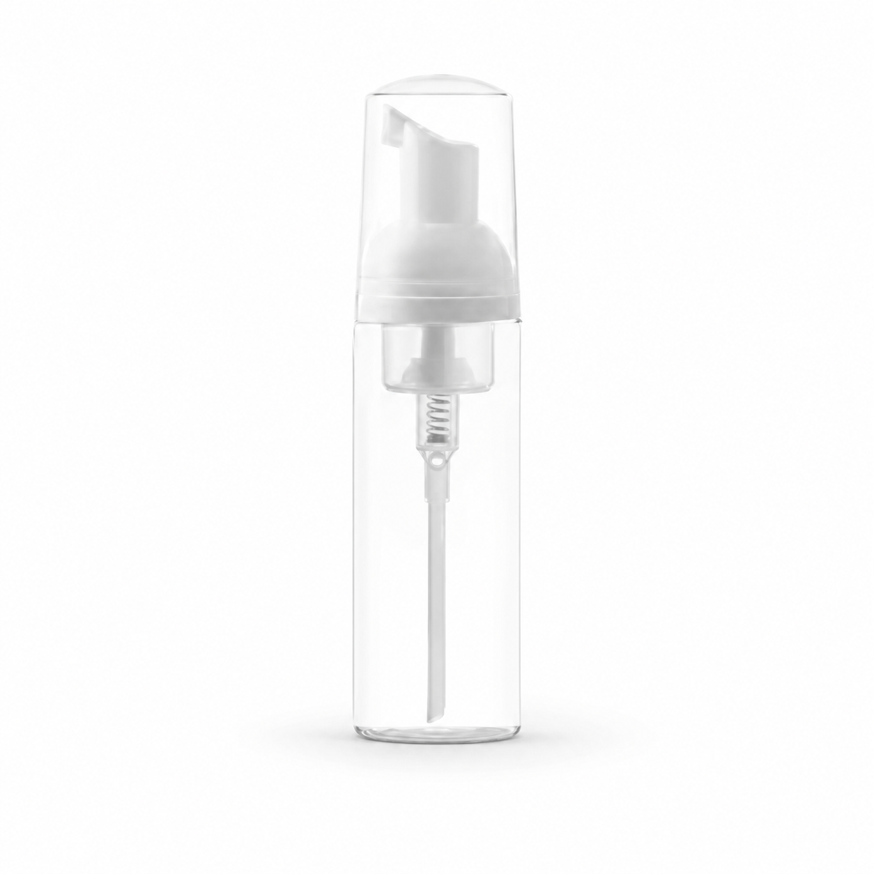 Botella blanca transparente para espuma de shampoo