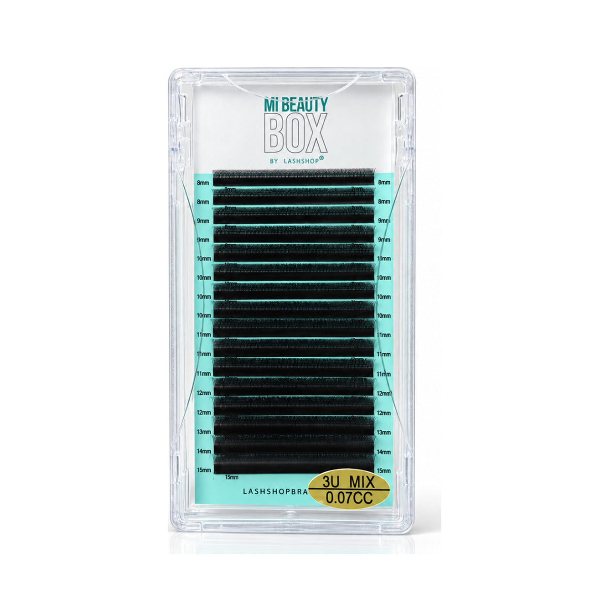 Abanicos prearmados 3D forma U 0.07 MiBeauty Box en caja mix de curvaturas