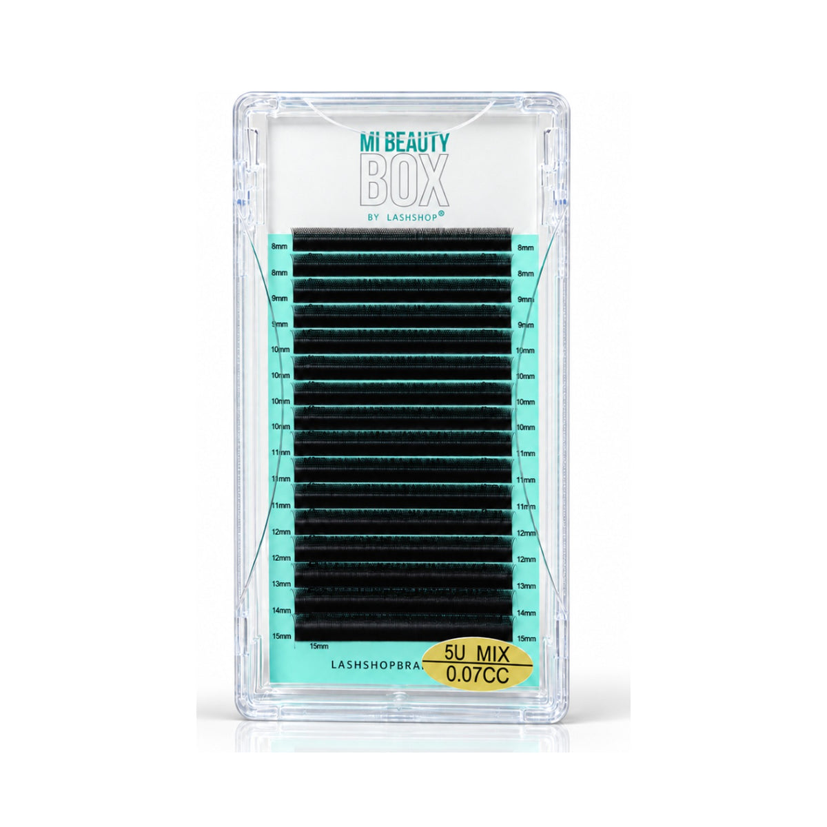 Abanicos prearmados 5D forma U 0.07 MiBeauty Box en caja mix de curvaturas