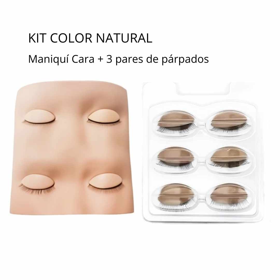 Maniqui DOBLE OJOS con parpados extraibles para las practicas de extensiones de pestañas, maquillaje, tatuaje