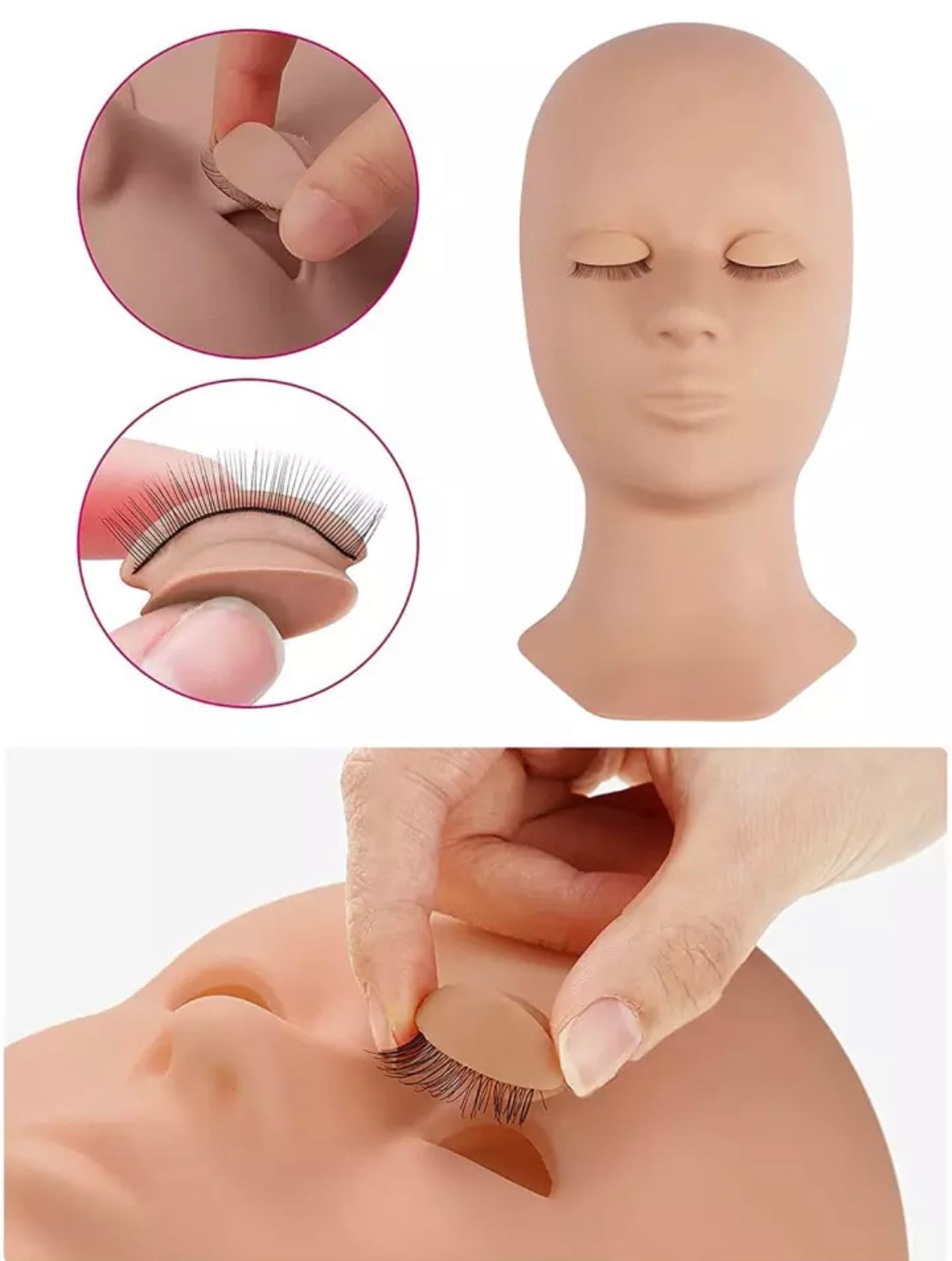 Maniquí CABEZAL MULTI USO para Extensiones de Pestañas, Masaje, Maquillaje - Lash Shop Canarias