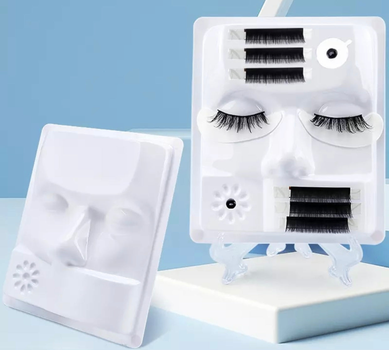 CARA PRACTICA / carita para practicar extensiones/ laminación de pestañas - Lash Shop Canarias Eyelash practice trays Blanca