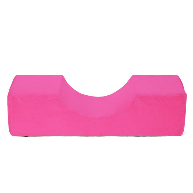 Almohada professional para hacer extensiones de pestañas color rosa fuerte