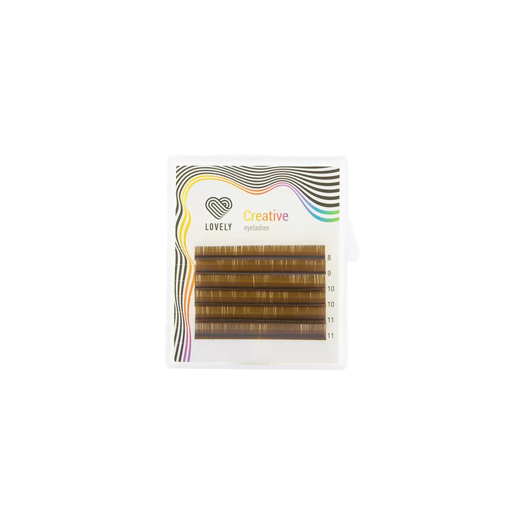 COLOR LASHES "MARRÓN OSCURO - MIX (LOVELY CREATIVE) - Lash Shop Canarias Eyelash Extensions C / 0.07 / 8-11mm