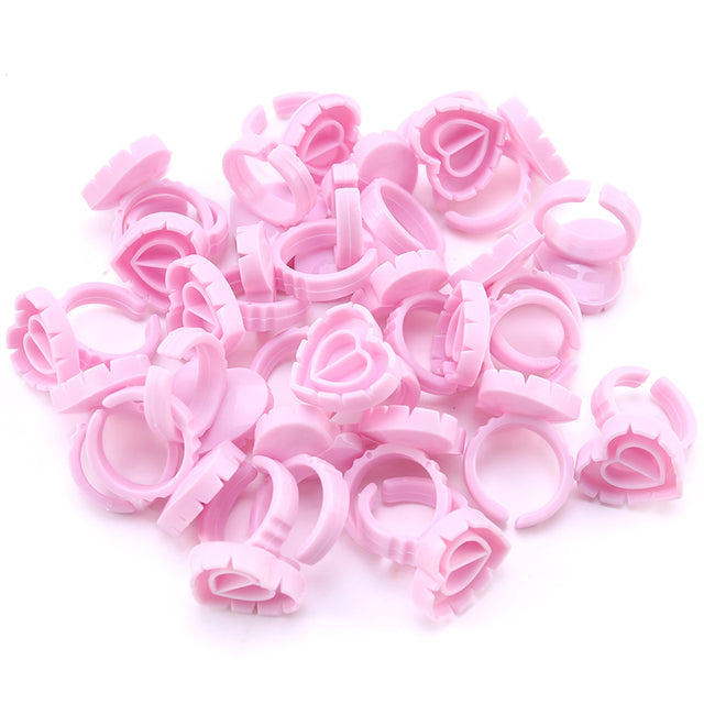 anillos para extensiones de pestañas megavolumen color rosa